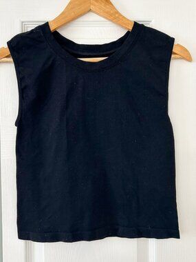 Free People Intimately Black Sleeveless Muscle Tank Top EUC Size M